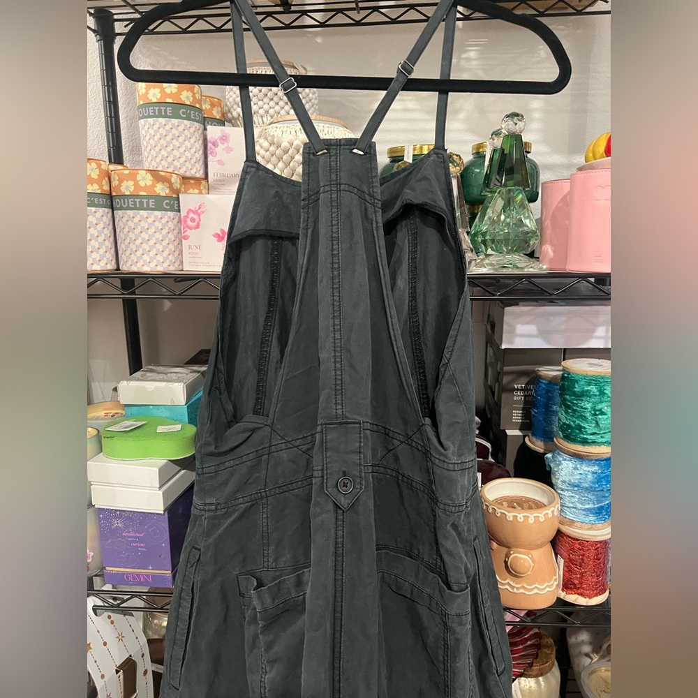 Free People Washed Black Wide-Leg Jumpsuit - Picture 8 of 9